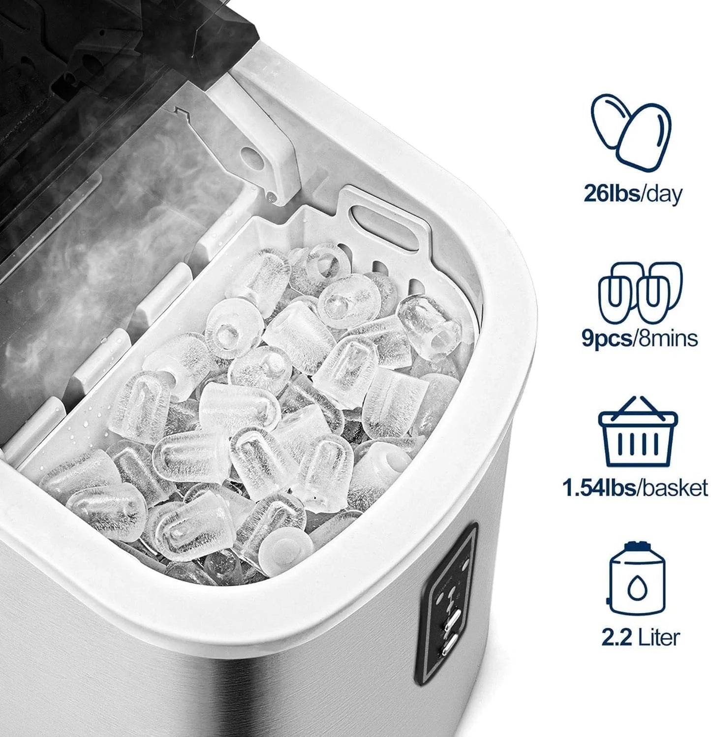 ☀️Summer Clearance Blowout! Just $39.99 🧊Auto-Cleaning 10'' Nugget Ice Countertop Ice Maker